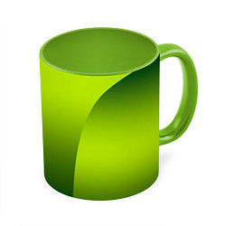Кружка 3D Яркий зеленый градиентный комбинированный узор, цвет: 3D-белый + светло-зеленый