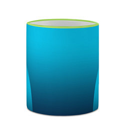 Кружка 3D Яркий голубой с синим градиент комбинированный кро, цвет: 3D-светло-зеленый кант — фото 2