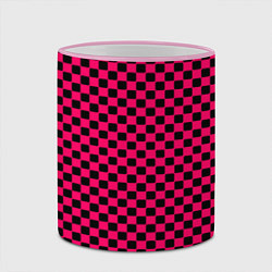 Кружка 3D Паттерн розовый клетка, цвет: 3D-розовый кант — фото 2