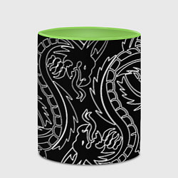 Кружка 3D Драконы татуировки самураи, цвет: 3D-белый + светло-зеленый — фото 2
