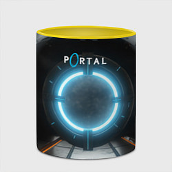 Кружка 3D Portal logo game, цвет: 3D-белый + желтый — фото 2