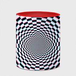 Кружка 3D Оптическая иллюзия с погружением, цвет: 3D-белый + красный — фото 2