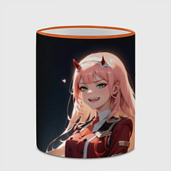 Кружка 3D Милый во франксе - zero two, цвет: 3D-оранжевый кант — фото 2