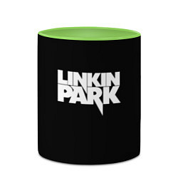 Кружка 3D Lnkin park logo white, цвет: 3D-белый + светло-зеленый — фото 2