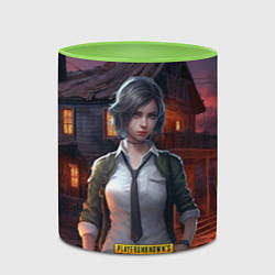 Кружка 3D PUBG девушка в игре, цвет: 3D-белый + светло-зеленый — фото 2