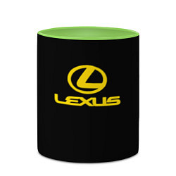 Кружка 3D Lexus yellow logo, цвет: 3D-белый + светло-зеленый — фото 2