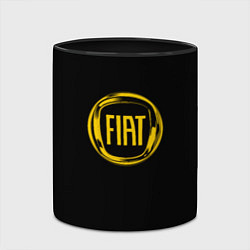 Кружка 3D FIAT logo yelow, цвет: 3D-белый + черный — фото 2