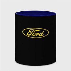 Кружка 3D Ford logo yellow, цвет: 3D-белый + синий — фото 2