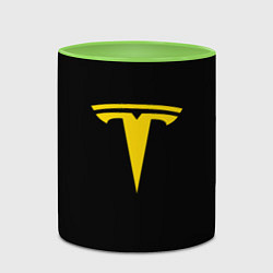 Кружка 3D Tesla yellow, цвет: 3D-белый + светло-зеленый — фото 2