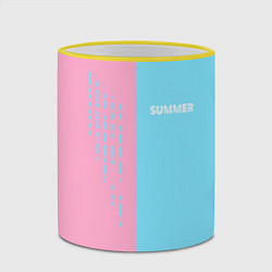Кружка 3D Summer-pink and blue, цвет: 3D-желтый кант — фото 2