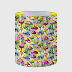 Кружка 3D Грибной узор, цвет: 3D-желтый кант — фото 2
