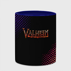 Кружка 3D Valheim logo pattern, цвет: 3D-белый + синий — фото 2