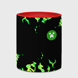 Кружка 3D Minecraft green flame, цвет: 3D-белый + красный — фото 2