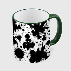 Кружка 3D Psychedelic Rorschach test - ai art, цвет: 3D-зеленый кант