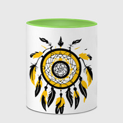 Кружка 3D Желтый ловец снов, цвет: 3D-белый + светло-зеленый — фото 2
