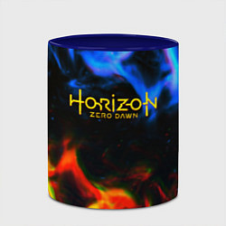 Кружка 3D Horizon zero dawn flame glitch, цвет: 3D-белый + синий — фото 2