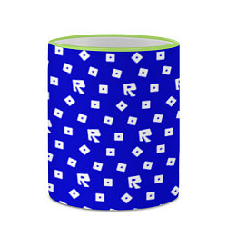 Кружка 3D Roblox blue pattern, цвет: 3D-светло-зеленый кант — фото 2