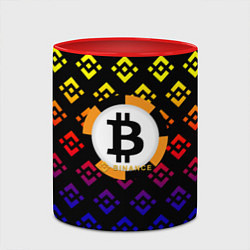Кружка 3D Bitcoin binance, цвет: 3D-белый + красный — фото 2