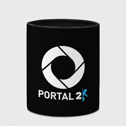 Кружка 3D Portal2 logo game, цвет: 3D-белый + черный — фото 2
