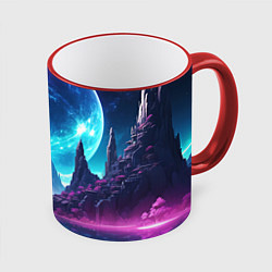 Кружка 3D Космический пейзаж - планеты, цвет: 3D-красный кант