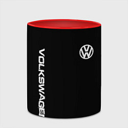 Кружка 3D Volkswagen logo white, цвет: 3D-белый + красный — фото 2