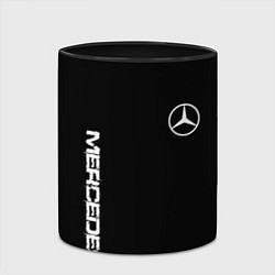 Кружка 3D Mercedes benz logo white auto, цвет: 3D-белый + черный — фото 2