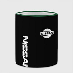 Кружка 3D Nissan logo white auto, цвет: 3D-зеленый кант — фото 2