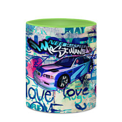 Кружка 3D NFS Most Wanted graffitti, цвет: 3D-белый + светло-зеленый — фото 2