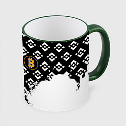 Кружка 3D Bitcoin pattern binance, цвет: 3D-зеленый кант