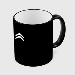 Кружка 3D Citroen logo white, цвет: 3D-черный кант