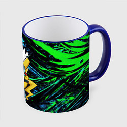 Кружка 3D Радостный Пикачу рок звезда, цвет: 3D-синий кант