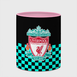 Кружка 3D Liverpool fc sport клетка, цвет: 3D-белый + розовый — фото 2