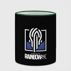 Кружка 3D Rainbow six siege logo, цвет: 3D-зеленый кант — фото 2