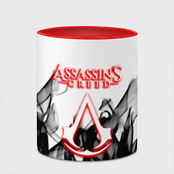 Кружка 3D Assassins Creed огненное лого гейм, цвет: 3D-белый + красный — фото 2