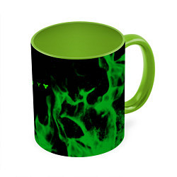 Кружка 3D Destiny fire green, цвет: 3D-белый + светло-зеленый