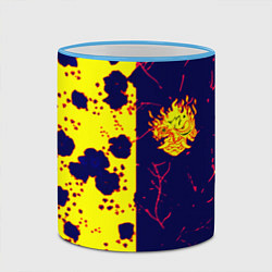 Кружка 3D Cyberpunk лого текстура, цвет: 3D-небесно-голубой кант — фото 2