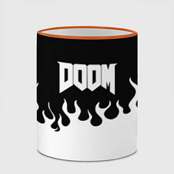 Кружка 3D Doom fire white, цвет: 3D-оранжевый кант — фото 2