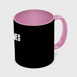 Кружка 3D Ramones white logo, цвет: 3D-белый + розовый