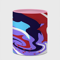 Кружка 3D Клякса абстракция, цвет: 3D-белый + розовый — фото 2