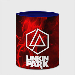 Кружка 3D Linkin park fire flower, цвет: 3D-белый + синий — фото 2