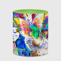 Кружка 3D Живописные бабочки, цвет: 3D-белый + светло-зеленый — фото 2