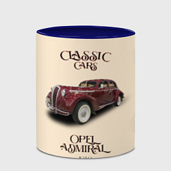 Кружка 3D Классические автомобиль 1939 года Opel Admiral, цвет: 3D-белый + синий — фото 2