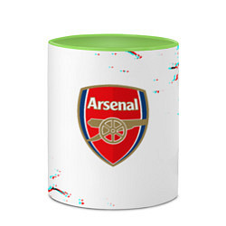 Кружка 3D Arsenal fc текстура, цвет: 3D-белый + светло-зеленый — фото 2