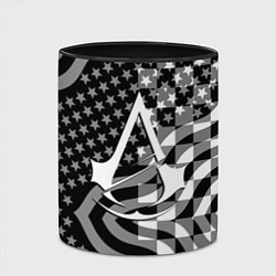 Кружка 3D Assassins Creed logo game usa, цвет: 3D-белый + черный — фото 2