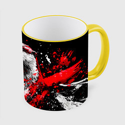 Кружка 3D Портрет выдры, цвет: 3D-желтый кант