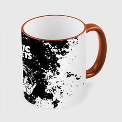 Кружка 3D Arctic Monkeys рок пес, цвет: 3D-оранжевый кант