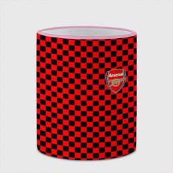 Кружка 3D Arsenal текстура клетка, цвет: 3D-розовый кант — фото 2