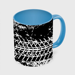 Кружка 3D Doom знак шины, цвет: 3D-белый + небесно-голубой