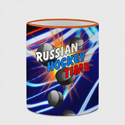 Кружка 3D Время русского хоккея, цвет: 3D-оранжевый кант — фото 2