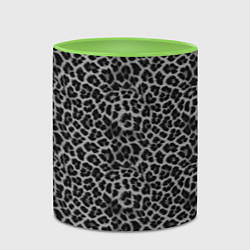 Кружка 3D Серо-черный узор леопардовой шкуры, цвет: 3D-белый + светло-зеленый — фото 2